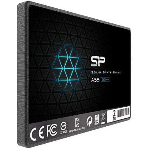 כונן קשיח Silicon Power A55 בגודל 2.5 אינץ', 2TB, SATA TLC SSD